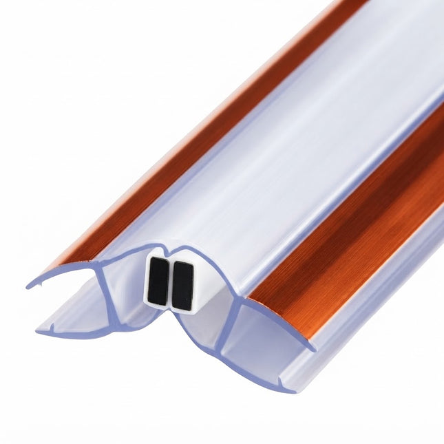Sello Protector Rigido Pvc Para Puerta de Vidrio Color Oro Rosa 135° B008GC DM