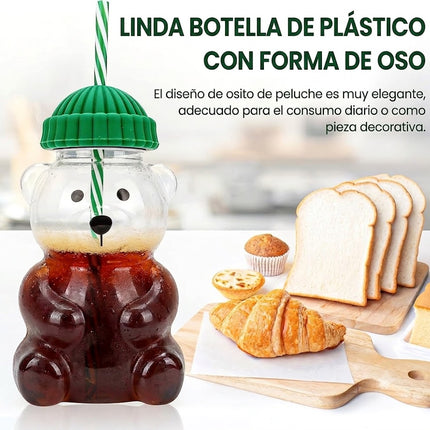 Vaso Osito Oso Plástico Taza Viral Para Bebida Café Generico