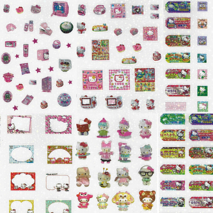 5 Hojas Calcomanías Stickers Hello Kitty Anime Kawaii Sanrio