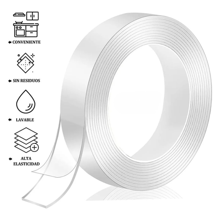 Nano Cinta Tape Magica Doble Cara Reutilizable 5 Metros