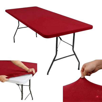 Mantel Elástico Ajustable para Mesa Rectangular para Eventos Fiestas